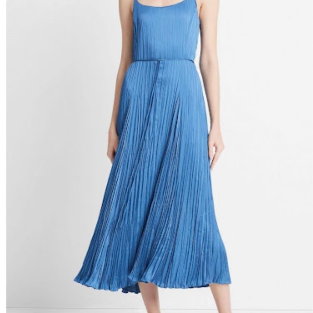 Vince Women's Crushed Relaxed Slip Dress, Cadet Blue